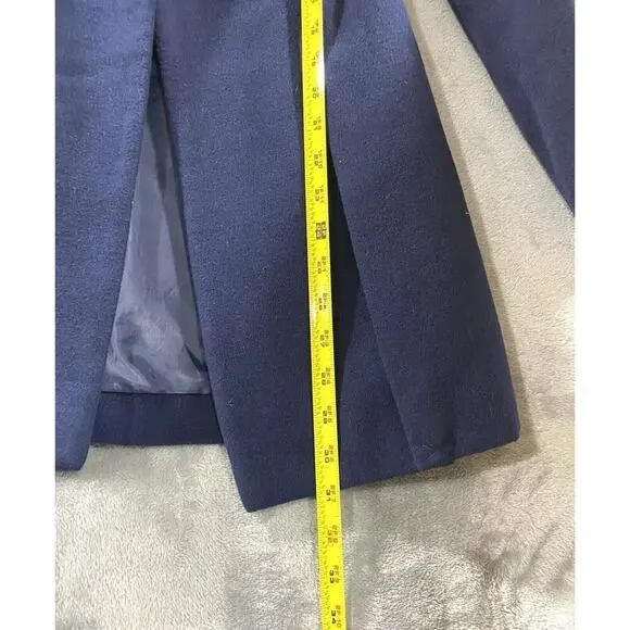 Forever 21 Blue Single Breasted Peacoat S Button Detail Wide Collar - Picture 7 of 10